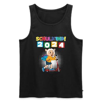 Inscription scolaire 2024 de l’école de la rentrée scolaire - Débardeur bio Premium Homme - noir - Devant - Michal (187cm)