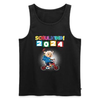 Inscription scolaire 2024 de l’école de la rentrée scolaire - Débardeur bio Premium Homme - noir - Devant - Michal (187cm)