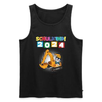 Inscription scolaire 2024 de l’école de la rentrée scolaire - Débardeur bio Premium Homme - noir - Devant - Michal (187cm)