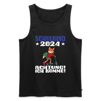 Inscription scolaire 2024 de l’école de la rentrée scolaire - Débardeur bio Premium Homme - noir - Devant - Michal (187cm)