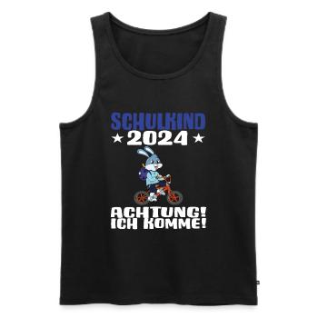 Inscription scolaire 2024 de l’école de la rentrée scolaire - Débardeur bio Premium Homme - noir - Devant - Michal (187cm)