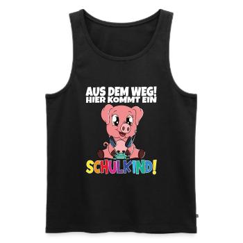 Schulkind 2024 Einschulung Schulanfang - Männer Premium Bio Tank Top - Schwarz - Vorne - Michal (187cm)