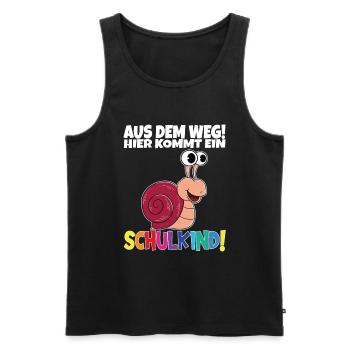 Schulkind 2024 Einschulung Schulanfang - Männer Premium Bio Tank Top - Schwarz - Vorne - Michal (187cm)