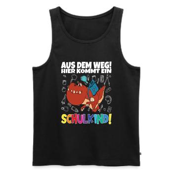 Inscription scolaire 2024 de l’école de la rentrée scolaire - Débardeur bio Premium Homme - noir - Devant - AI Model Male 178 light (178cm)