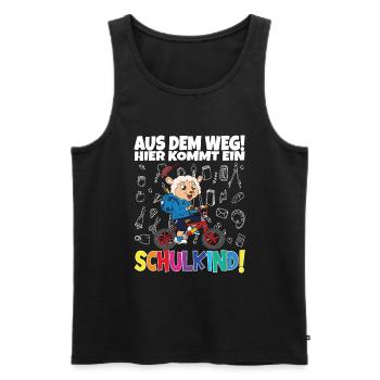 Inscription scolaire 2024 de l’école de la rentrée scolaire - Débardeur bio Premium Homme - noir - Devant - Michal (187cm)
