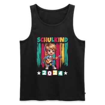 School enrolment for primary school pupils 2024 - Men's Premium Organic Tank Top - black - Front - Michal (187cm)