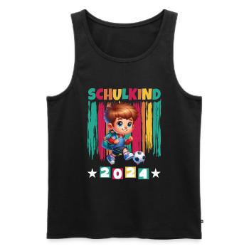 School enrolment for primary school pupils 2024 - Men's Premium Organic Tank Top - black - Front - Michal (187cm)