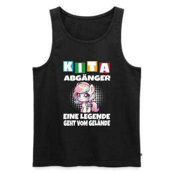 KITA Inscriptions scolaires des enfants sortants de l’école - Débardeur bio Premium Homme - noir - Devant - Michal (187cm)