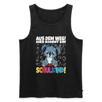 Écoliers 2024 Inscriptions scolaires Retour à l’école - Débardeur bio Premium Homme - noir - Devant - Michal (187cm)