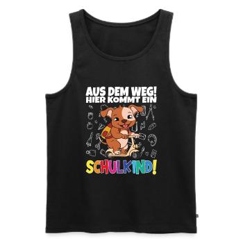 Schulkind 2024 Einschulung Schulanfang - Männer Premium Bio Tank Top - Schwarz - Vorne - Michal (187cm)