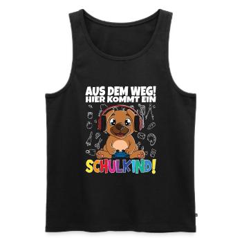Schulkind 2024 Einschulung Schulanfang - Männer Premium Bio Tank Top - Schwarz - Vorne - Michal (187cm)