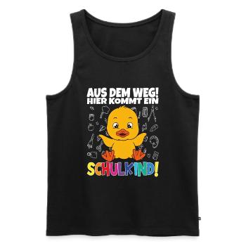 Schulkind 2024 Einschulung Schulanfang - Männer Premium Bio Tank Top - Schwarz - Vorne - Michal (187cm)