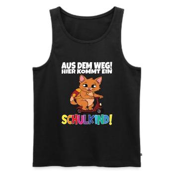 Schulkind 2024 Einschulung Schulanfang - Männer Premium Bio Tank Top - Schwarz - Vorne - Michal (187cm)