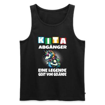 KITA Leavers School Child School Enrollment - Men's Premium Organic Tank Top - black - Front - AI Model Male 178 light (178cm)
