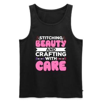 Embroidery Beading Embroidery Pattern Cross Stitch - Men's Premium Organic Tank Top - black - Front - AI Model Male 178 light (178cm)
