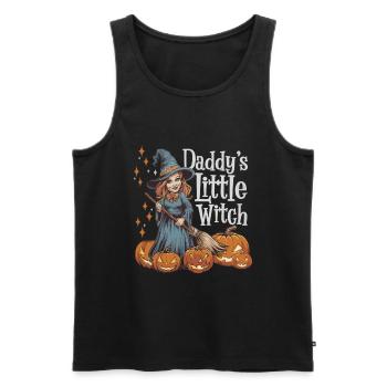La petite sorcière de papa de la sorcière d’Halloween - Débardeur bio Premium Homme - noir - Devant - AI Model Male 178 light (178cm)