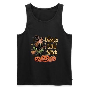 La petite sorcière de papa de la sorcière d’Halloween - Débardeur bio Premium Homme - noir - Devant - AI Model Male 178 light (178cm)