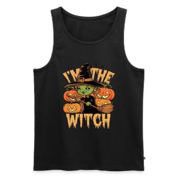 Sorcière d’Halloween Je suis la sorcière Halloween - Débardeur bio Premium Homme - noir - Devant - AI Model Male 178 light (178cm)