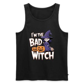 Sorcière d’Halloween Je suis la mauvaise sorcière - Débardeur bio Premium Homme - noir - Devant - AI Model Male 178 light (178cm)