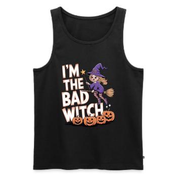 Sorcière d’Halloween Je suis la mauvaise sorcière - Débardeur bio Premium Homme - noir - Devant - AI Model Male 178 light (178cm)