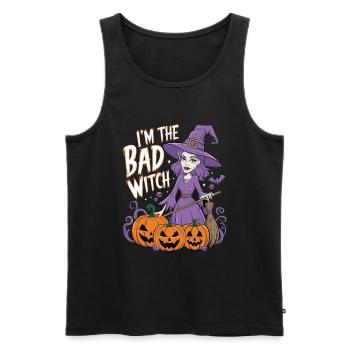 Sorcière d’Halloween Je suis la mauvaise sorcière - Débardeur bio Premium Homme - noir - Devant - AI Model Male 178 light (178cm)