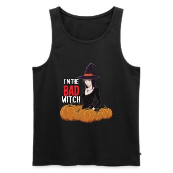 Sorcière d’Halloween Je suis la mauvaise sorcière - Débardeur bio Premium Homme - noir - Devant - AI Model Male 178 light (178cm)