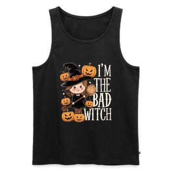 Sorcière d’Halloween Je suis la mauvaise sorcière - Débardeur bio Premium Homme - noir - Devant - AI Model Male 178 light (178cm)