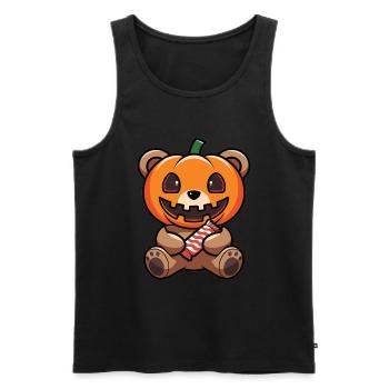 Halloween Teddy Bear Halloween Bear - Men's Premium Organic Tank Top - black - Front - AI Model Male 178 light (178cm)