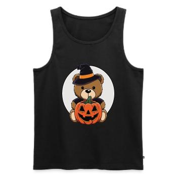 Halloween Teddy Bear Halloween Bear - Men's Premium Organic Tank Top - black - Front - AI Model Male 178 light (178cm)