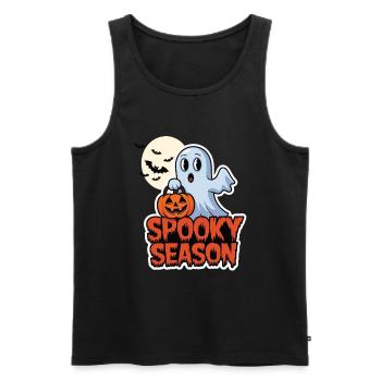Cute Halloween Ghost Spooky Season Ghost - Männer Premium Bio Tank Top - Schwarz - Vorne - Michal (187cm)
