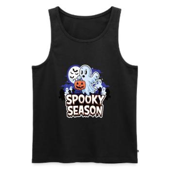 Cute Halloween Ghost Spooky Season Ghost - Männer Premium Bio Tank Top - Schwarz - Vorne - Michal (187cm)