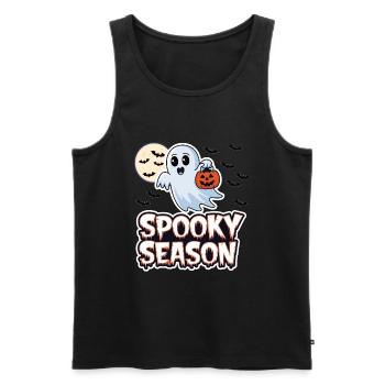 Cute Halloween Ghost Spooky Season Ghost - Männer Premium Bio Tank Top - Schwarz - Vorne - Michal (187cm)