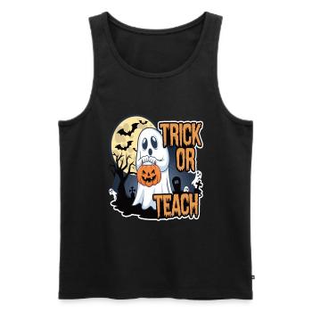 Trick Or Teach Halloween Lehrer - Männer Premium Bio Tank Top - Schwarz - Vorne - Michal (187cm)