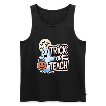 Trick Or Teach Halloween Lehrer - Männer Premium Bio Tank Top - Schwarz - Vorne - Michal (187cm)