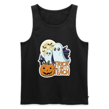 Trick Or Teach Halloween Lehrer - Männer Premium Bio Tank Top - Schwarz - Vorne - Michal (187cm)