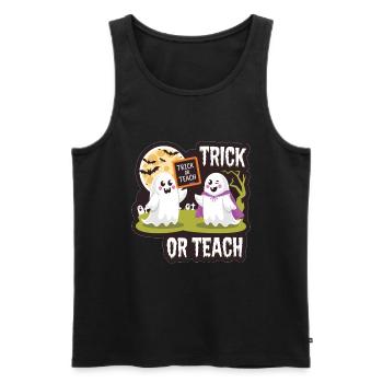 Trick Or Teach Halloween Lehrer - Männer Premium Bio Tank Top - Schwarz - Vorne - Michal (187cm)