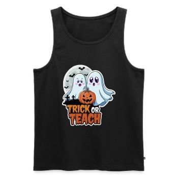 Trick Or Teach Halloween Lehrer - Männer Premium Bio Tank Top - Schwarz - Vorne - Michal (187cm)
