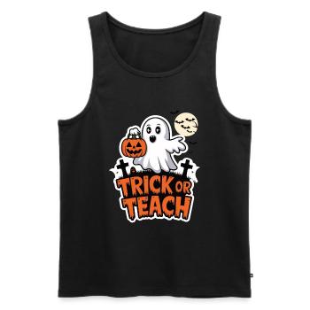 Trick Or Teach Halloween Lehrer - Männer Premium Bio Tank Top - Schwarz - Vorne - Michal (187cm)