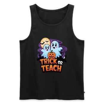Trick Or Teach Halloween Lehrer - Männer Premium Bio Tank Top - Schwarz - Vorne - Michal (187cm)