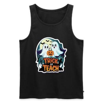 Trick Or Teach Halloween Lehrer - Männer Premium Bio Tank Top - Schwarz - Vorne - Michal (187cm)