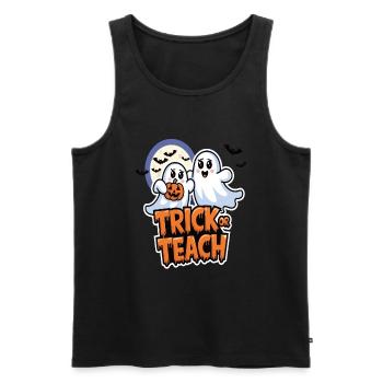 Trick Or Teach Halloween Lehrer - Männer Premium Bio Tank Top - Schwarz - Vorne - Michal (187cm)
