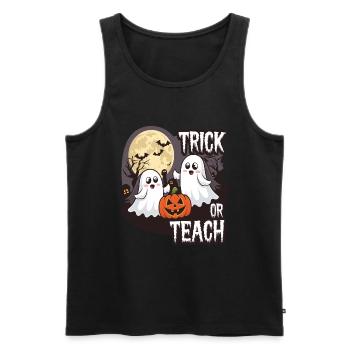 Trick Or Teach Halloween Lehrer - Männer Premium Bio Tank Top - Schwarz - Vorne - Michal (187cm)
