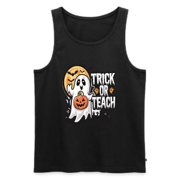 Trick Or Teach Halloween Lehrer - Männer Premium Bio Tank Top - Schwarz - Vorne - Michal (187cm)