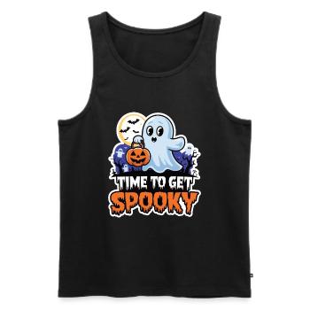 Doux Halloween Fantôme Halloween - Débardeur bio Premium Homme - noir - Devant - AI Model Male 178 light (178cm)