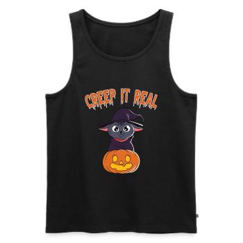 Doux Halloween Fantôme Halloween - Débardeur bio Premium Homme - noir - Devant - AI Model Male 178 light (178cm)