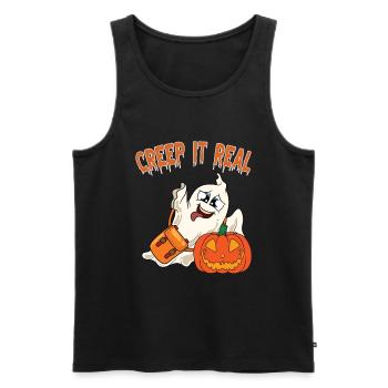 Mignon Halloween Fantôme Halloween - Débardeur bio Premium Homme - noir - Devant - AI Model Male 178 light (178cm)