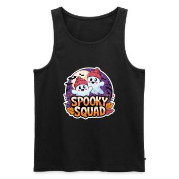 Halloween Spooky Squad fantôme avec chapeau - Débardeur bio Premium Homme - noir - Devant - Michal (187cm)