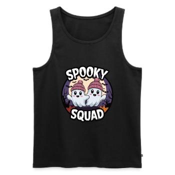Halloween Spooky Squad Geist mit Mütze - Männer Premium Bio Tank Top - Schwarz - Vorne - Michal (187cm)