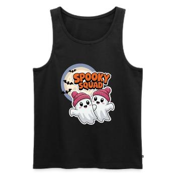 Halloween Spooky Squad fantôme avec chapeau - Débardeur bio Premium Homme - noir - Devant - Michal (187cm)