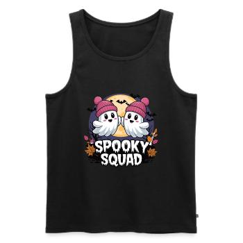 Halloween Spooky Squad Geist mit Mütze - Männer Premium Bio Tank Top - Schwarz - Vorne - Michal (187cm)